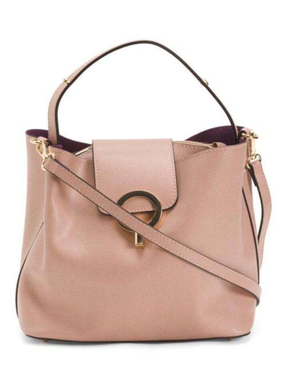 CHEVAL Made In Italy Leather Satchel With Round Hardware